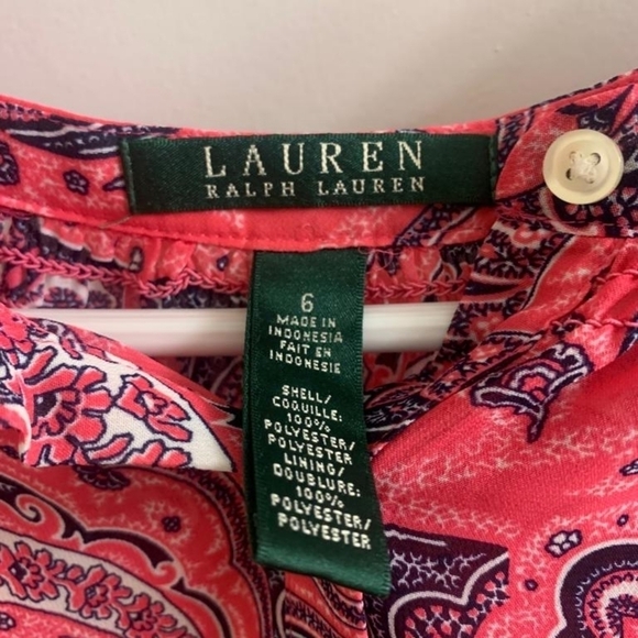 Ralph Lauren Spring/Summer Dress, size 6, Pink Paisley Details - Picture 2 of 7